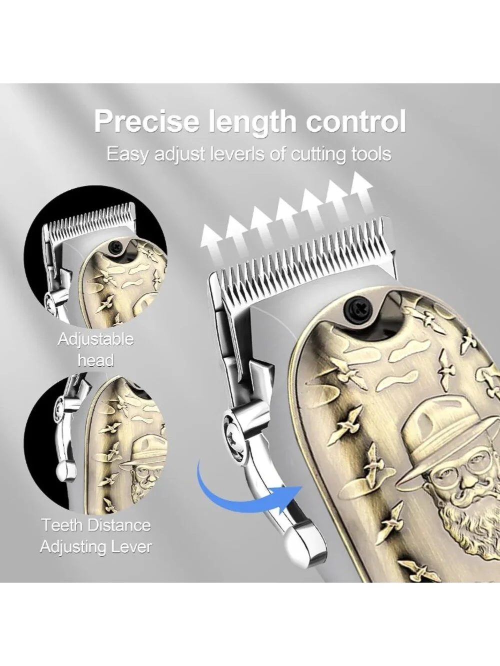 Professional Cordless Hair Clippers Set with LED Display - Men's Hair Trimmer